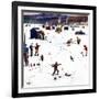 "Ice Fishing Camp", January 12, 1957-Stevan Dohanos-Framed Giclee Print