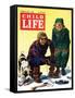 Ice Fishing - Child Life, February 1946-Keith Ward-Framed Stretched Canvas