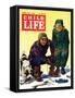 Ice Fishing - Child Life, February 1946-Keith Ward-Framed Stretched Canvas