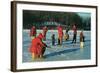 Ice Fishing in Red-null-Framed Art Print