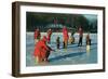 Ice Fishing in Red-null-Framed Premium Giclee Print