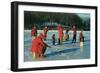 Ice Fishing in Red-null-Framed Premium Giclee Print