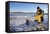 Ice Fishing-songbird839-Framed Stretched Canvas