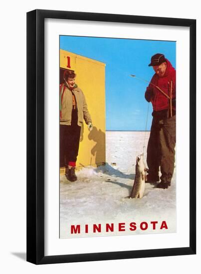 Ice Fishing-null-Framed Art Print