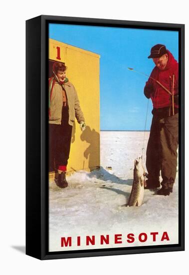 Ice Fishing-null-Framed Stretched Canvas