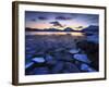 Ice Flakes Drifting Against the Sunset in Tjeldsundet Strait, Troms County, Norway-Stocktrek Images-Framed Photographic Print