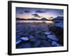 Ice Flakes Drifting Against the Sunset in Tjeldsundet Strait, Troms County, Norway-Stocktrek Images-Framed Photographic Print