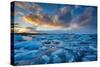 Ice floating on Jokulsarlon glacial lake, Vatnajokull glacier-Terry Whittaker-Stretched Canvas