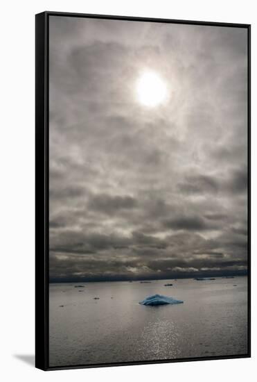 Ice floes in the Erik, the strait separating Kong Karls Land from Nordaustlandet, Norway-Sergio Pitamitz-Framed Stretched Canvas