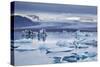 Ice floes in the lagoon at Jokulsarlon, Vatnajokull National Park-Nigel Hicks-Stretched Canvas