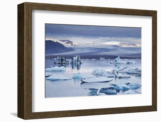 Ice floes in the lagoon at Jokulsarlon, Vatnajokull National Park-Nigel Hicks-Framed Photographic Print