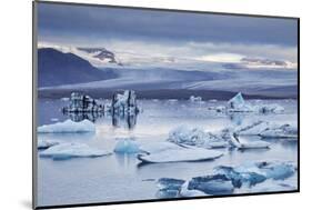 Ice floes in the lagoon at Jokulsarlon, Vatnajokull National Park-Nigel Hicks-Mounted Photographic Print