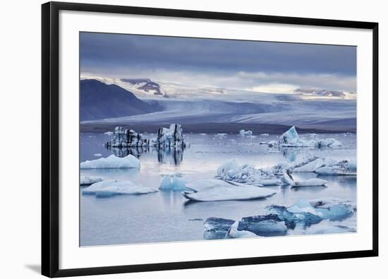 Ice floes in the lagoon at Jokulsarlon, Vatnajokull National Park-Nigel Hicks-Framed Photographic Print