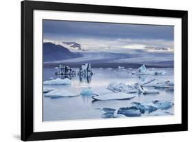 Ice floes in the lagoon at Jokulsarlon, Vatnajokull National Park-Nigel Hicks-Framed Photographic Print