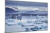 Ice floes in the lagoon at Jokulsarlon, Vatnajokull National Park-Nigel Hicks-Mounted Photographic Print