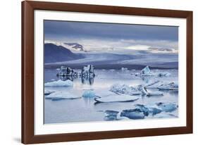 Ice floes in the lagoon at Jokulsarlon, Vatnajokull National Park-Nigel Hicks-Framed Photographic Print