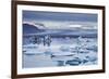 Ice floes in the lagoon at Jokulsarlon, Vatnajokull National Park-Nigel Hicks-Framed Photographic Print