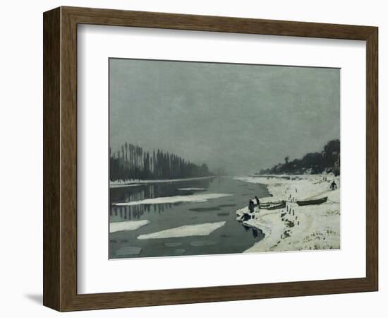 Ice Floes on the Seine at Bougival, Around 1867-Claude Monet-Framed Giclee Print