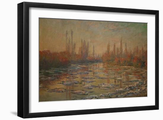 Ice Flows on the Seine, 1880-Claude Monet-Framed Giclee Print