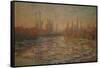 Ice Flows on the Seine, 1880-Claude Monet-Framed Stretched Canvas