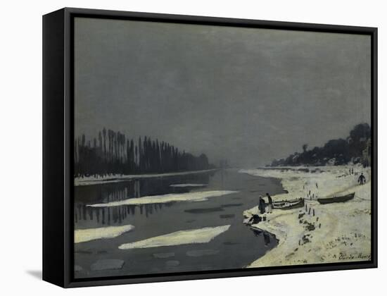 Ice Flows on the Seine at Bougival, Ca. 1870-Claude Monet-Framed Stretched Canvas