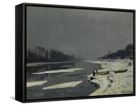 Ice Flows on the Seine at Bougival, Ca. 1870-Claude Monet-Framed Stretched Canvas