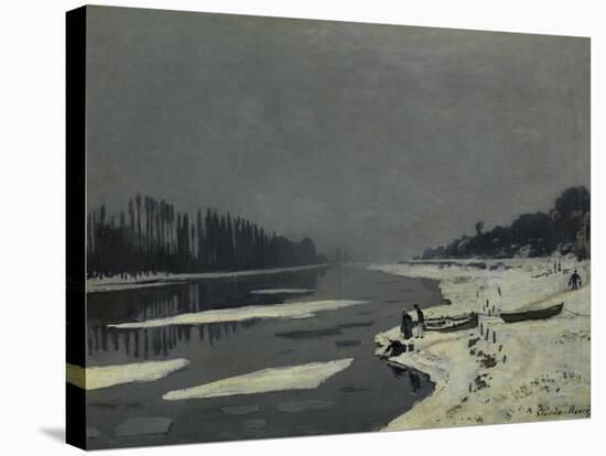 Ice Flows on the Seine at Bougival, Ca. 1870-Claude Monet-Stretched Canvas