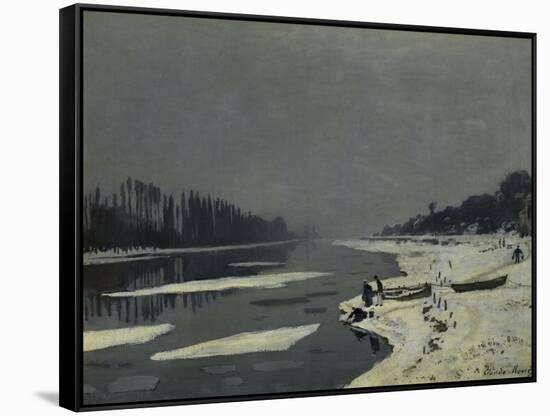 Ice Flows on the Seine at Bougival, Ca. 1870-Claude Monet-Framed Stretched Canvas