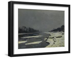 Ice Flows on the Seine at Bougival, Ca. 1870-Claude Monet-Framed Art Print