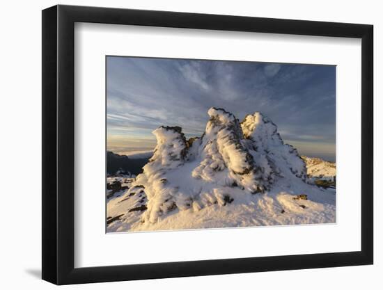 Ice Formations in Roque De Los Muchachos, Island La Palma, Canary Islands, Spain-Rainer Mirau-Framed Photographic Print