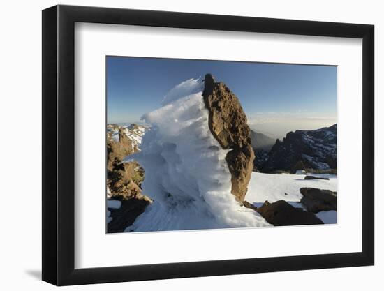 Ice Formations in Roque De Los Muchachos, Island La Palma, Canary Islands, Spain-Rainer Mirau-Framed Photographic Print