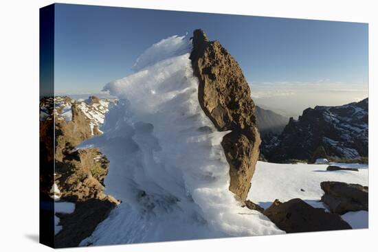 Ice Formations in Roque De Los Muchachos, Island La Palma, Canary Islands, Spain-Rainer Mirau-Stretched Canvas