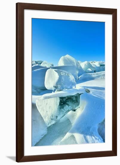 Ice formations on Lake Baikal, Siberia, Russia, March-Olga Kamenskaya-Framed Photographic Print