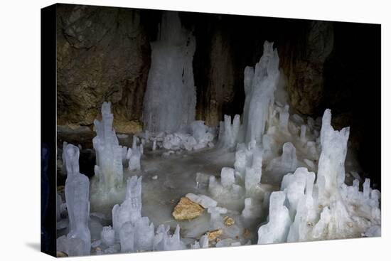 Ice Forming Stalagmite Structures in Ledena Pecina, Obla Glava, Durmitor Np, Montenegro-Radisics-Stretched Canvas