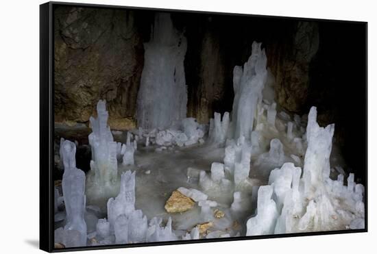 Ice Forming Stalagmite Structures in Ledena Pecina, Obla Glava, Durmitor Np, Montenegro-Radisics-Framed Stretched Canvas