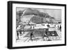 Ice Gathering on the Hudson River Near New York, USA, 1875-null-Framed Giclee Print