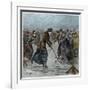 Ice Hockey : a ladies match on the lake in Wimbledon Park (later colouration)-Arthur Hopkins-Framed Giclee Print