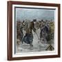 Ice Hockey : a ladies match on the lake in Wimbledon Park (later colouration)-Arthur Hopkins-Framed Giclee Print