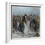 Ice Hockey : a ladies match on the lake in Wimbledon Park (later colouration)-Arthur Hopkins-Framed Giclee Print