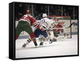 Ice Hockey East Rutherford, New Jersey, USA-null-Framed Stretched Canvas