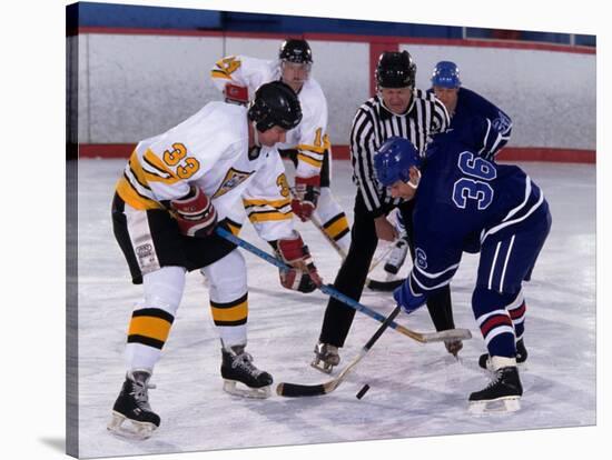 Ice Hockey Face Off, Torronto, Ontario, Canada-Paul Sutton-Stretched Canvas