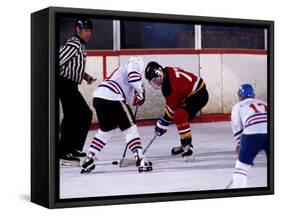 Ice Hockey Face Off, Torronto, Ontario, Canada-Paul Sutton-Framed Stretched Canvas