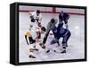 Ice Hockey Face Off, Torronto, Ontario, Canada-Paul Sutton-Framed Stretched Canvas