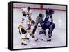 Ice Hockey Face Off, Torronto, Ontario, Canada-Paul Sutton-Framed Stretched Canvas