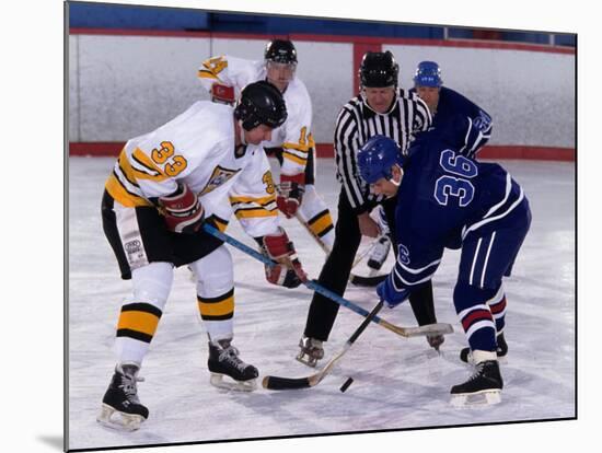 Ice Hockey Face Off, Torronto, Ontario, Canada-Paul Sutton-Mounted Photographic Print