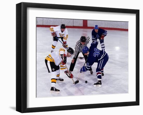 Ice Hockey Face Off, Torronto, Ontario, Canada-Paul Sutton-Framed Photographic Print