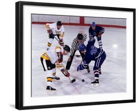 Ice Hockey Face Off, Torronto, Ontario, Canada-Paul Sutton-Framed Photographic Print