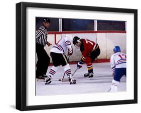 Ice Hockey Face Off, Torronto, Ontario, Canada-Paul Sutton-Framed Photographic Print