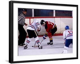 Ice Hockey Face Off, Torronto, Ontario, Canada-Paul Sutton-Framed Photographic Print