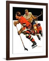 "Ice Hockey Match,"January 18, 1936-Maurice Bower-Framed Giclee Print